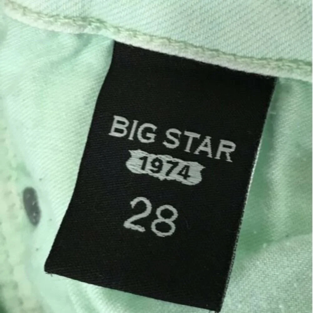 BIG STAR Remy Ankle‎ Skinny Jeans Sz 28 Stretch Mint Green MSRP $95